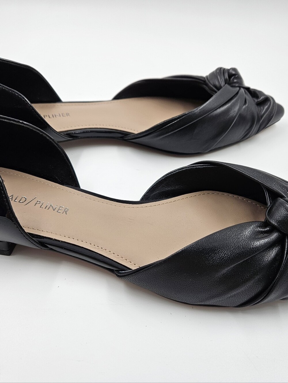 Donald J. Pliner Women’s Black Knotted D'Orsay Flat - Picture 3 of 12